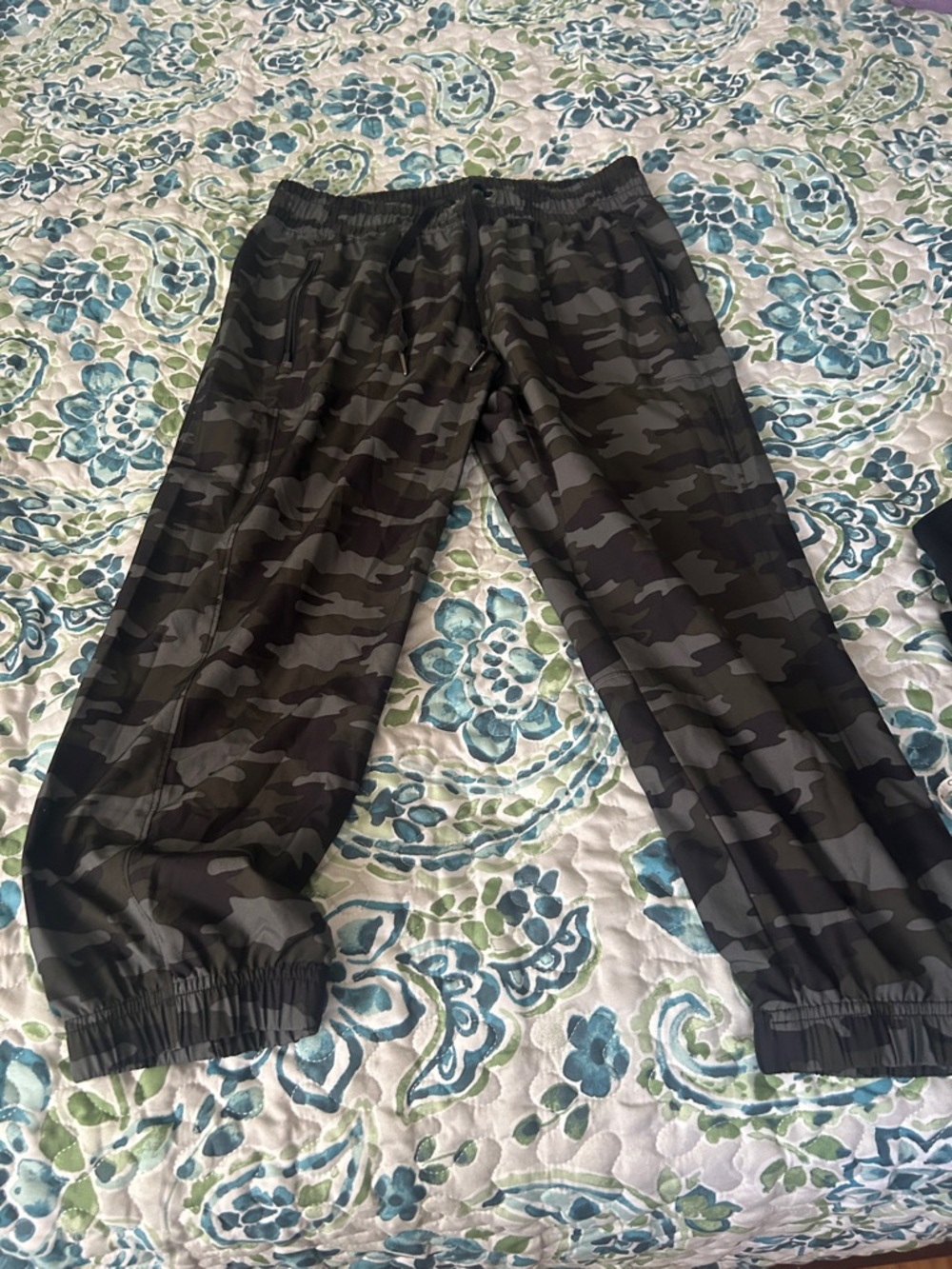 Kendall & Kylie Olive Green Camo Track Joggers
